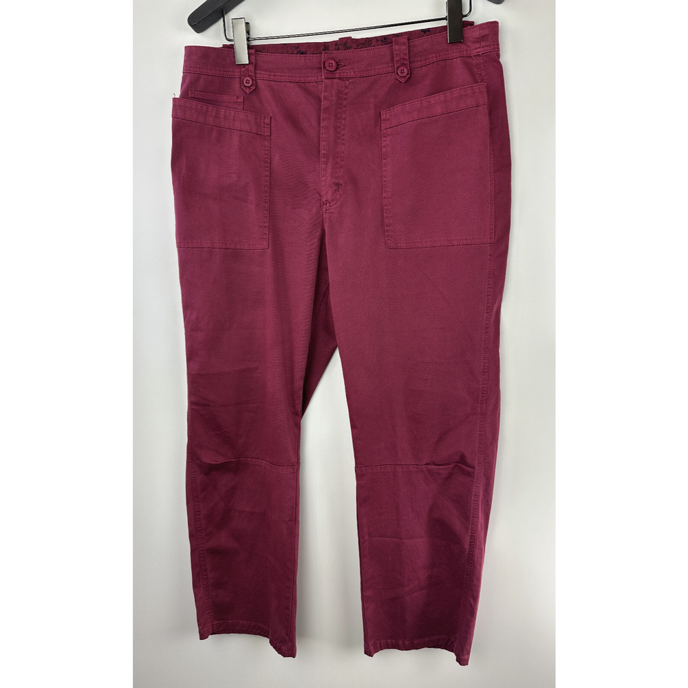 Sundance Decla Pants In Raspberry Cotton Spandex Patch Pockets Women's Size 14 - Picture 2 of 13